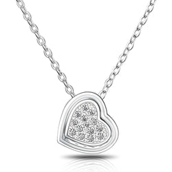 Petite Sterling Silver Heart Necklace Pendant Necklace Pendant + Chain
