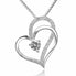 Eternity Silver Double Heart Necklace Pendant Necklace