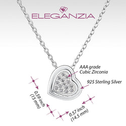 Petite Sterling Silver Heart Necklace Pendant Necklace Pendant + Chain
