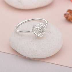 Petite Sterling Silver Heart Rings Ring