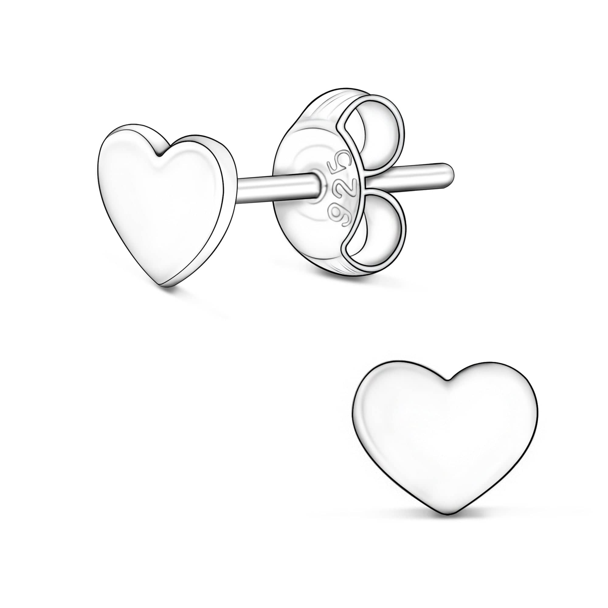 Tiny Heart Stud Earrings Sterling Silver Stud Earrings High Polished