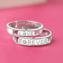 Destined to Be Loved Silver Couple Rings Set Couple Ring