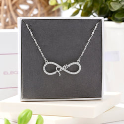 CZ Infinity Jewelry Faith Necklace Silver Pendant Necklace
