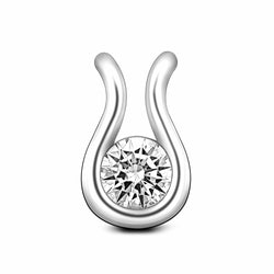 Lyre Horseshoe Cubic Zirconia Silver Pendant Pendant