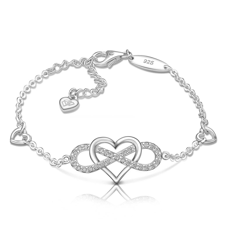 Buy Mother and Daughter Infinity Love Bracelet, Sterling Silver Infinity  Heart Bracelet, Sterling Silver Bracelet, Mother Daughter Gift Online in  India - Etsy