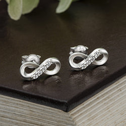 Sterling Silver Infinity Earrings Stud Earrings