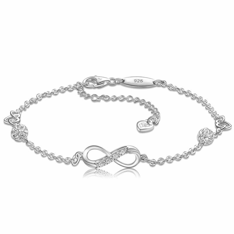 【メーカー再生品】 Bracelet Ankle Infinity Sterling Jewelry Eleganzia - Silver アクセサリー