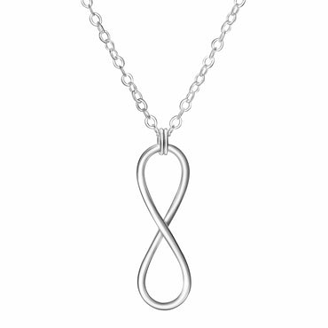 Men Sterling Silver Infinity Necklace Pendant Necklace