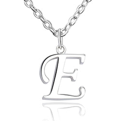 Simple Initial Necklaces Sterling Silver, 26 Alphabets Pendant Necklace