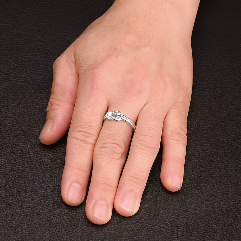 Braided Knot Silver Promise Rings for Him Promise Ring