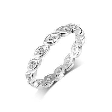 CZ Leaf Crown Sterling Silver Stackable Ring Stacking Ring