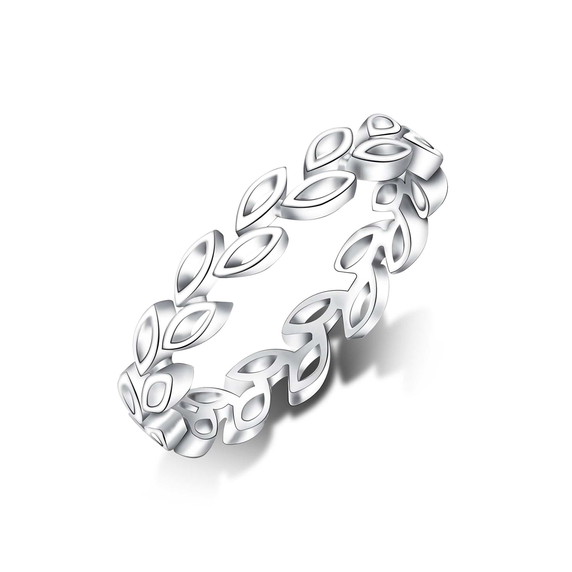 Leaf Band Sterling Silver Stackable Rings Stacking Ring