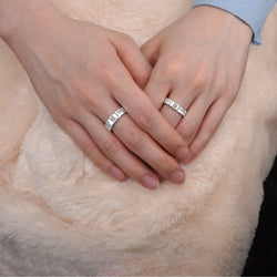 Together Forever Silver Matching Couple Rings Set Couple Ring