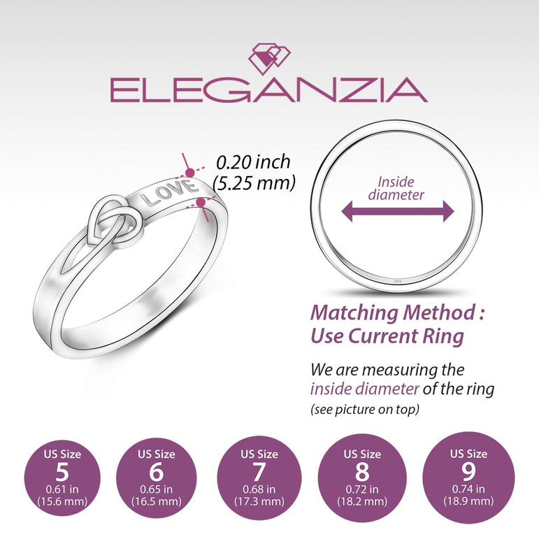 Braided Knot Silver Promise Rings for Her - Eleganzia Jewelry