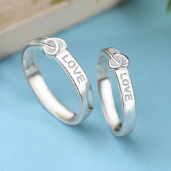 Infinity Love Knot Silver Promise Rings for Couples Set Couple Ring