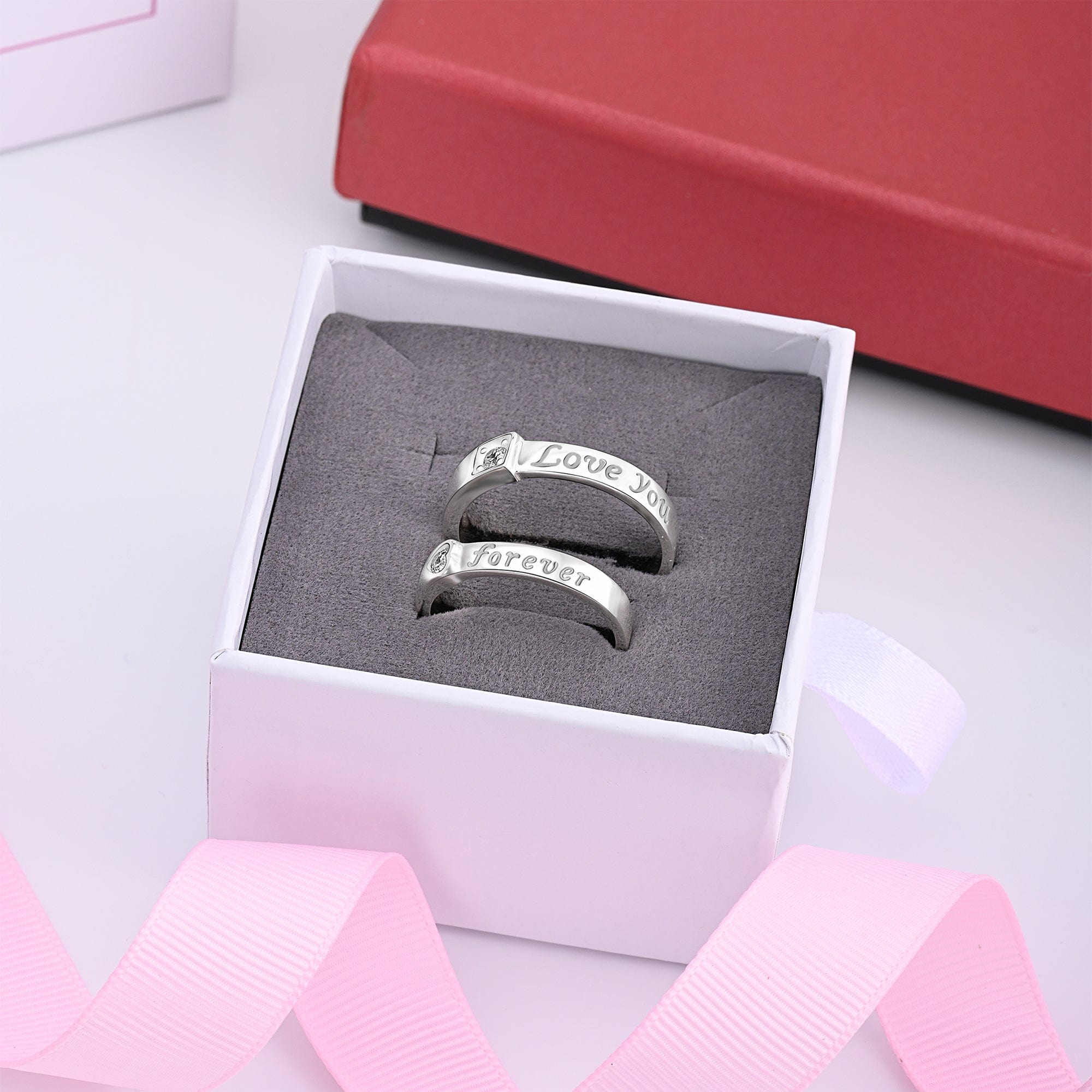 Classic Golden Promise Rings for Couples with Zirconia – CoupleGifts.com