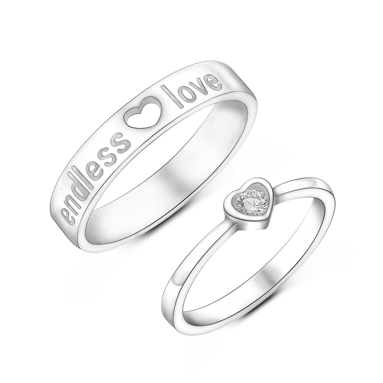 Infinity Hearts O-ring/Endless ring with Opening Brass Silver Dia. 23,5mm -  5 pcs - Ritohobby.co.uk