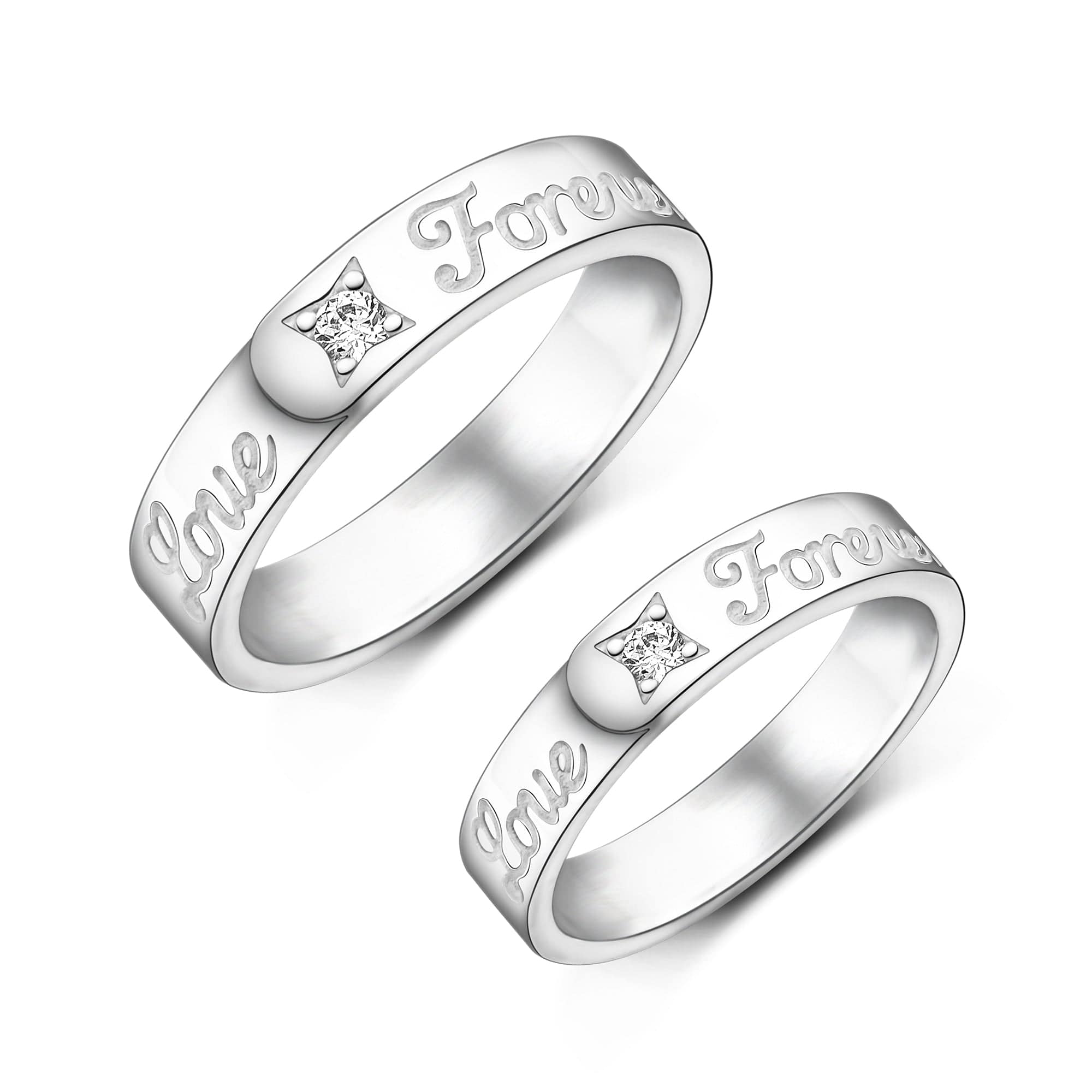 Matching Couple Rings Set - Eleganzia Jewelry