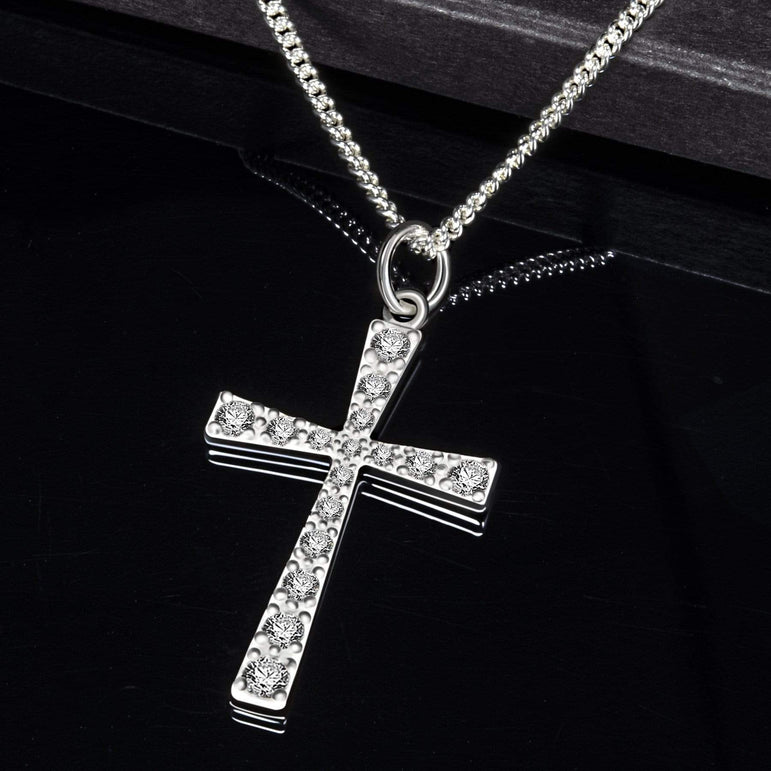 CZ Cross Necklaces For Girls Sterling Silver Pendant Necklace Pendant + Chain