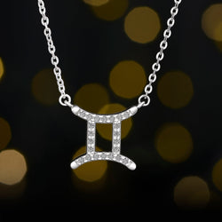 Gemini Zodiac Necklace Silver Astrology Constellation Necklace Horoscope Jewels Pendant Necklace