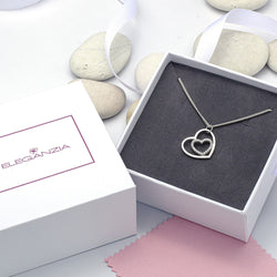 Forever Heart Necklace Sterling Silver Pendant Necklace Pendant + Chain