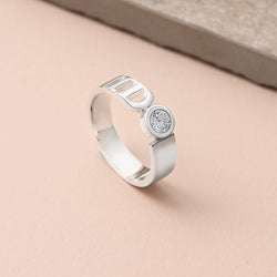 CZ I Do Silver Couple Commitment Rings for Him Promise Ring