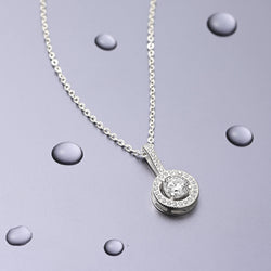 Classic CZ Drop Pendant Necklaces Sterling Silver Pendant Necklace