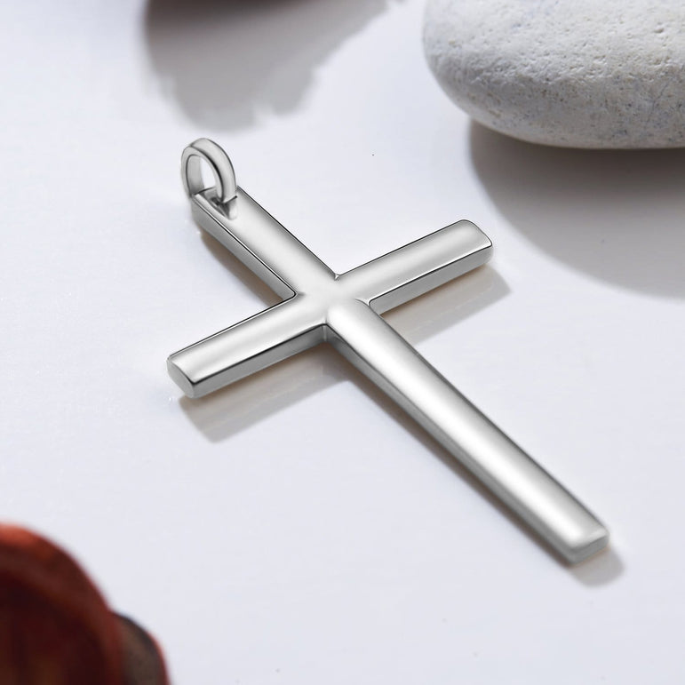 Christian Cross Pendant For Men Sterling Silver