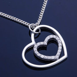 Forever Heart Necklace Sterling Silver Pendant Necklace Pendant + Chain