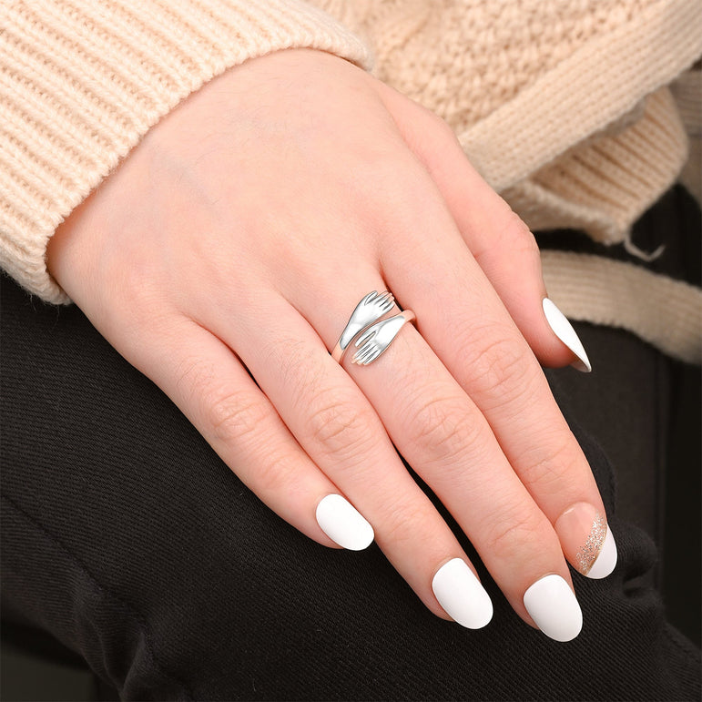 Warm Hug Ring Sterling Silver Adjustable Ring Adjustable Ring