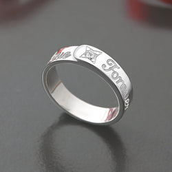 Together Forever Silver Promise Rings for Her Promise Ring