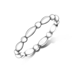 Plain Beaded Sterling Silver Stackable Rings Stacking Ring