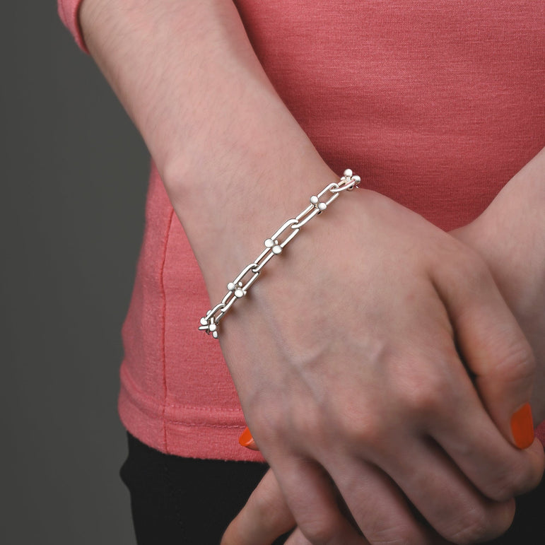Tiffany Hardwear Small Link Bracelet in Sterling Silver, Size: Medium