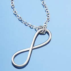 Men Sterling Silver Infinity Necklace Pendant Necklace