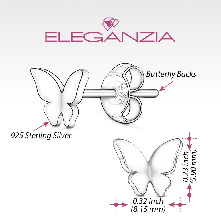 Petite Butterfly Stud Earrings Sterling Silver Stud Earrings