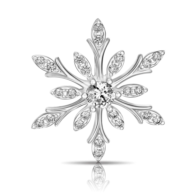 Snowflake Sterling Silver Pendant Pendant Rhodium Plated