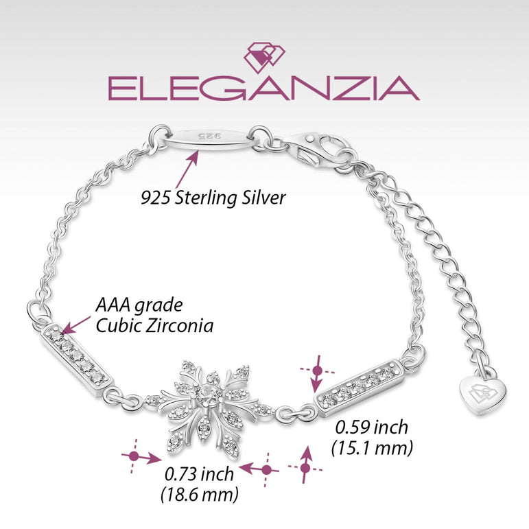 Sterling Silver Snowflake Bracelet with CZ Stones Bracelet