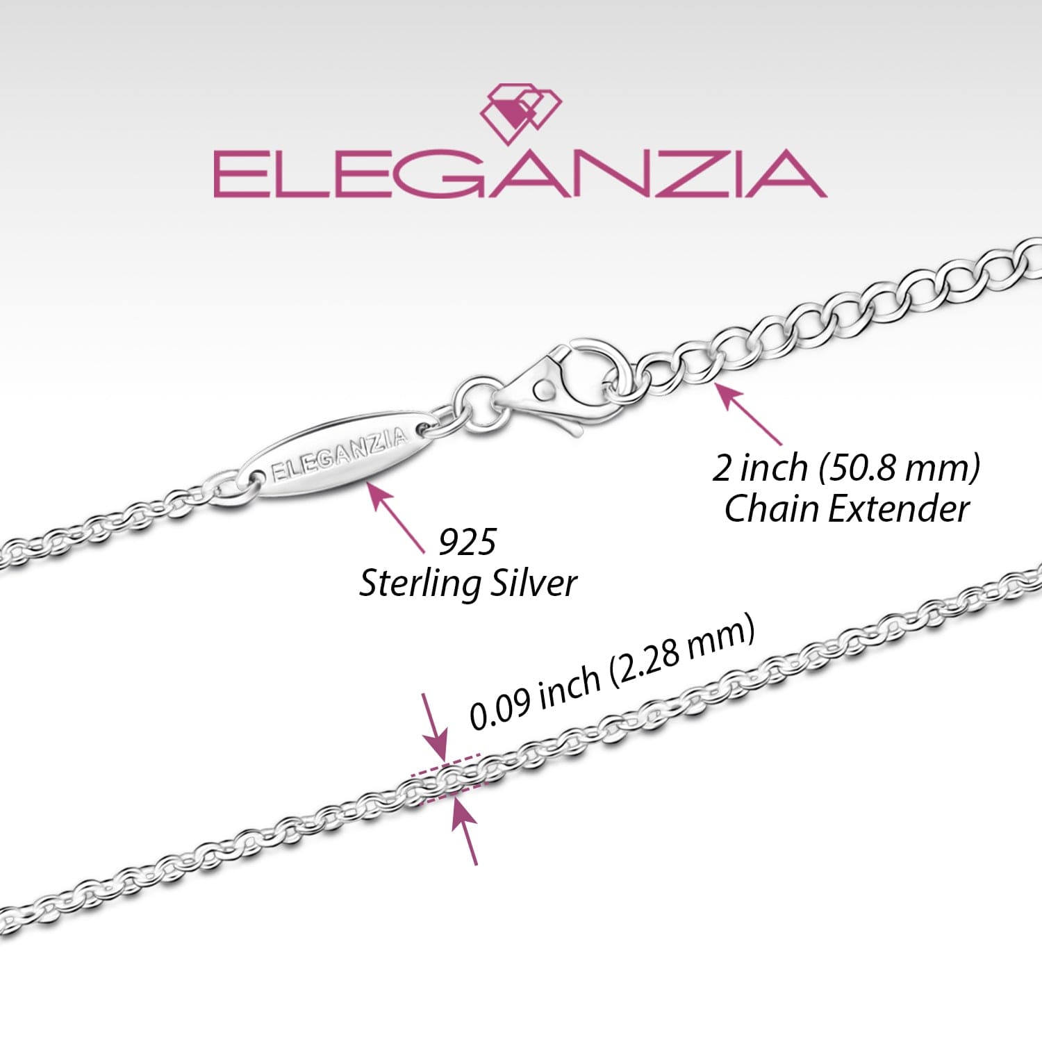 Necklace Chain Extender in Solid Sterling Silver