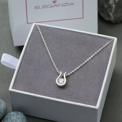 Lyre Horseshoe Cubic Zirconia Necklace Sterling Silver Pendant Necklace