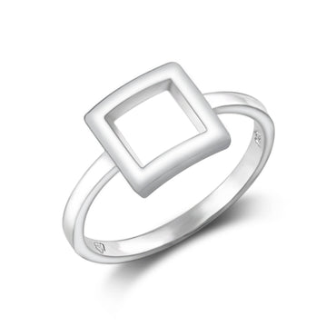 Open Square Sterling Silver Rings Jewelry Ring