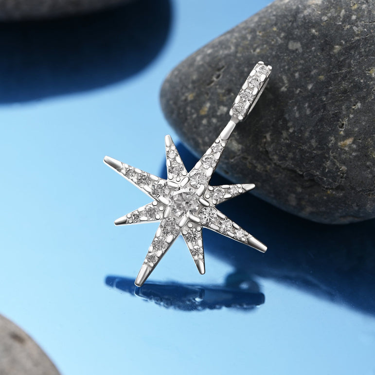 Celestial 8 Pointed Star Jewelry Silver Pendant Pendant