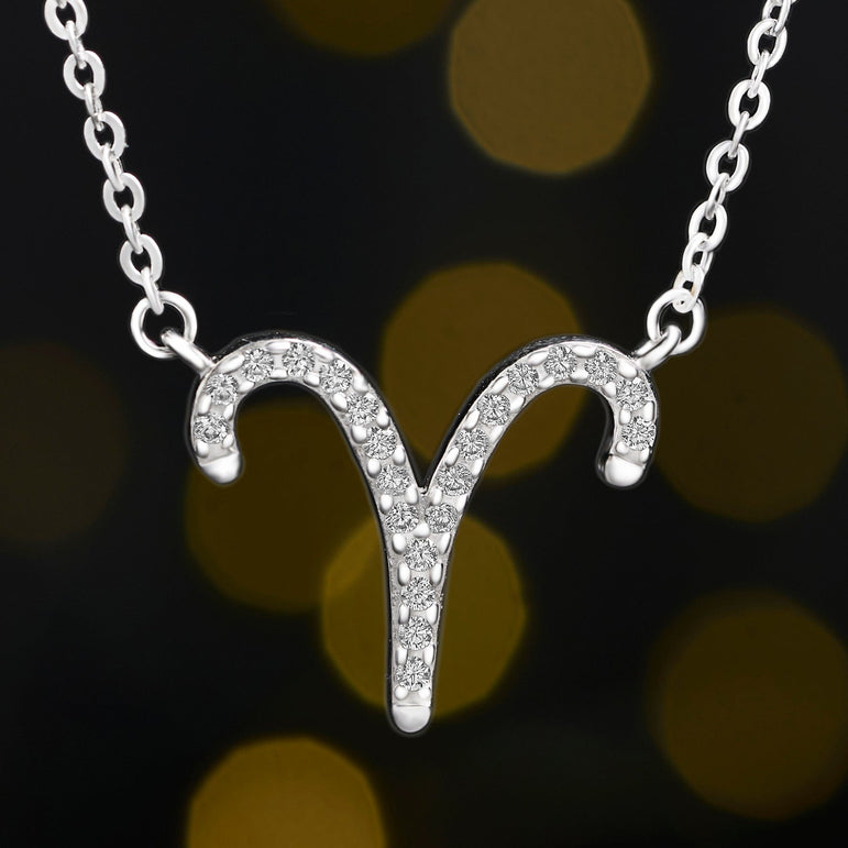 Aries Zodiac Necklace Silver Astrology Constellation Necklace Horoscope Jewels Pendant Necklace