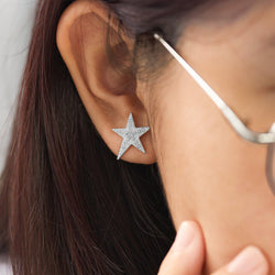 CZ Star Earrings, Sterling Silver Stud Earrings Stud Earrings
