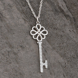 Infinity Knot Key Necklace Sterling Silver Pendant Necklace