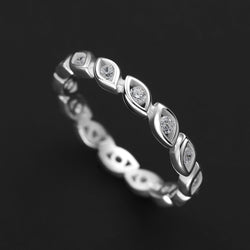 CZ Leaf Crown Sterling Silver Stackable Ring