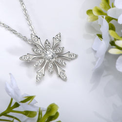 Sterling Silver Snowflake Necklaces Pendant Necklace Pendant + Chain