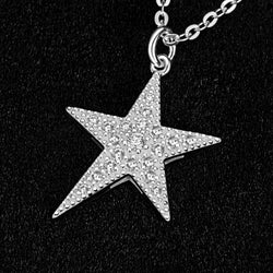 Sterling Silver Star Necklace, Lucky Star Jewelry Pendant Necklace Pendant + Chain