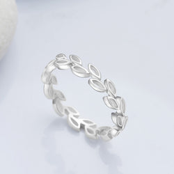 Leaf Band Sterling Silver Stackable Rings Stacking Ring