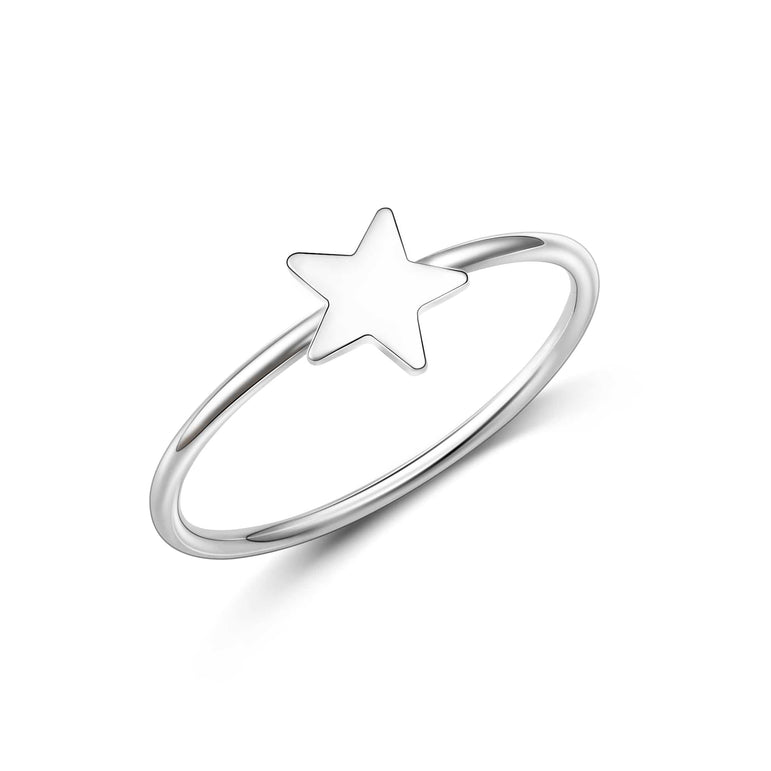 Real 925 Sterling Silver Fashion Sweet Mini Star Shiny CZ Opening