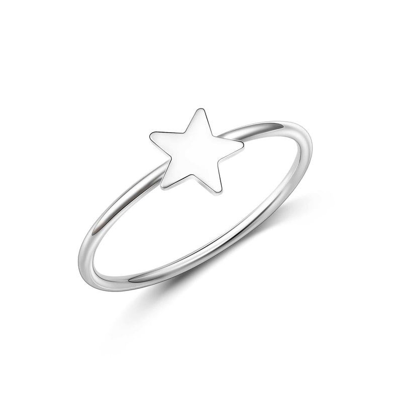 Mini Wishing Star Ring Sterling Silver US8 / Rhodium Plated